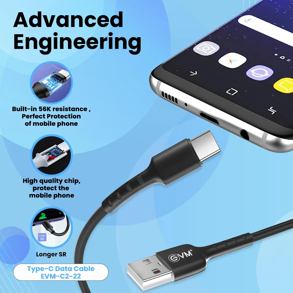 EVM Type C Charge & Sync Cable EVM-C2-22-B view 3